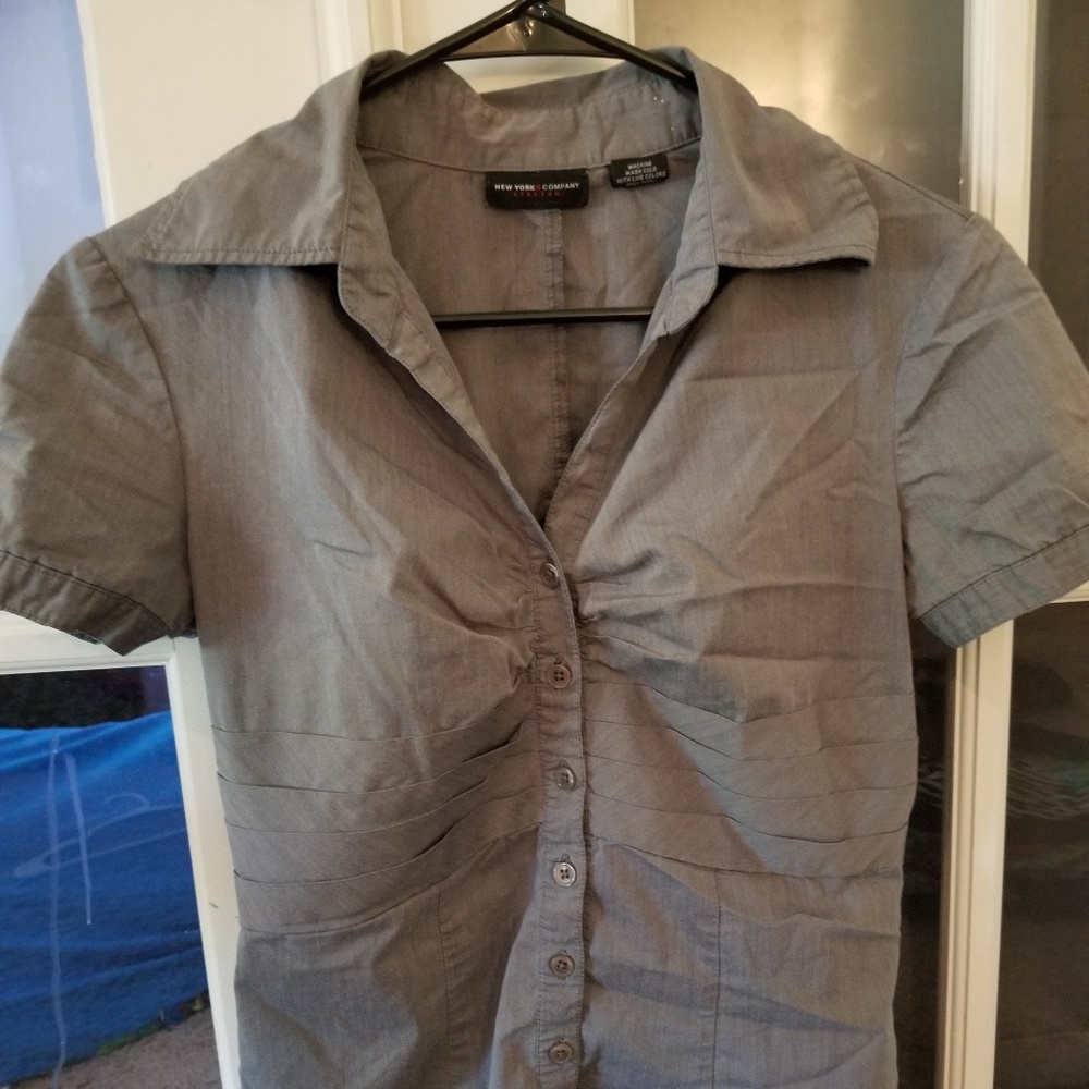 Gray Ruffled Blouse